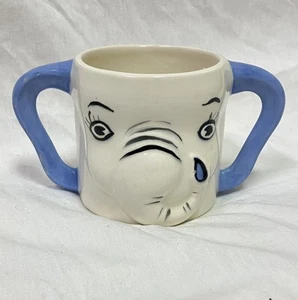 Vintage Elephant Mug Double Ear Handles 1960s Mold - Ceramic Mug/Cup - Picture 1 of 7