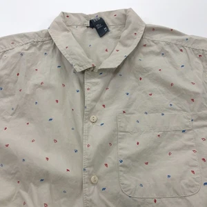 Mountain Hardwear Medium Mens Button Short Sleeve Casual Pocket Shirt Beige - Picture 1 of 6