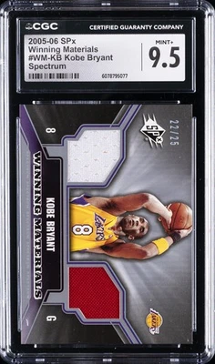 2005 UPPER DECK SPX WINNING MATERIALS SPECTRUM KOBE BRYANT /25 CGC 9.5 - Image 1 of 2