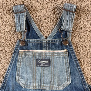 OshKosh B'gosh Kids 24M Blue Denim Overalls bibs Classic boys girls casual snap - Picture 1 of 5