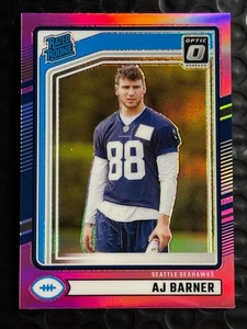 2024 Panini Optic - Rated Rookie AJ Barner #367 Pink Prizm (RC) Seattle Seahawks - Picture 1 of 2