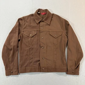 Vintage 70s Western Snap Trucker Jacket Brown Rockabilly Sears Men’s 21x23.5 - Picture 1 of 21