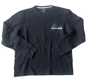 Neu Lacoste Herren schwarz Large Kroko Logo Thermo Tee Sleepshirt Größe Medium - Bild 1 von 9