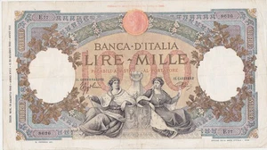 ITALY ITALIA 1000 LIRE August Agosto 1940 VF - Picture 1 of 2