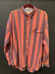Vintage Guess Jeans Hemd Herren XL Rot Blau Gestreift Knopfleiste Made USA 90s - Bild 1 von 4