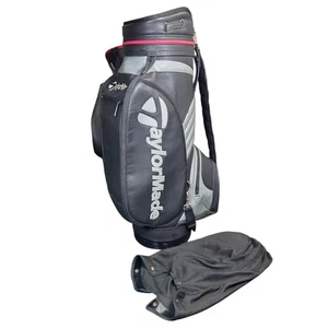 Taylormade Staff Tour Cart Golf Bag Black Gray White Red Strap 6 Way EUC - Picture 1 of 8