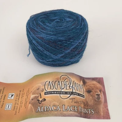 Hilos en cascada pinturas de encaje de alpaca 100 % alpaca bebé 9788 turquesa hastiada 50 g 437y Foto 1 de 2