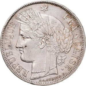 [#972242] Munten, Frankrijk, Cérès, 5 Francs, 1870, Bordeaux, Différent Ancre, Z - Picture 1 of 2