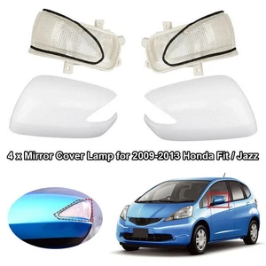 4x Rearview Mirror Cover LED Turn Signal Light Amber For HONDA FIT JAZZ 09-13 - Picture 1 of 8