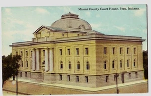 c1910 PERU Indiana Ind Postcard MIAMI COUNTY COURT HOUSE - Picture 1 of 1