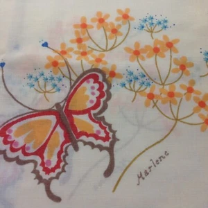 MARLENE DESIGNS Tastemaker JP Stevens BUTTERFLY 1975 Sheets pillowcases SET FULL - Picture 1 of 7