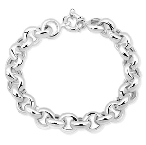 Damen Erbsarmband 11 mm Rund 925 Sterling Silber Poliert Stempel - Bild 1 von 20