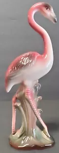 Vintage Maddux CA Graceful 10" Ht. Flamingo Figurine Florida Pink/Green Deco MCM - Picture 1 of 9