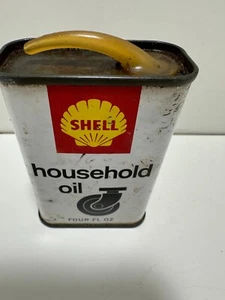 VINTAGE AUSTRALIAN SHELL Household Oil FOUR FL OZ with Plastic Spout - Picture 1 of 6