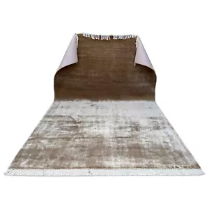 Modern Hand Knotted Art Silk Area Rug, 6x9 ft, Distressed Biege - Picture 1 of 9