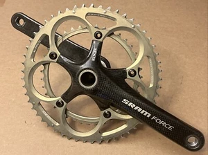 Juego de bielas de bicicleta de carretera de carbono SRAM Force 2x 10 velocidades 175 mm 53/39T 130 BCD 5 pernos GXP - Imagen 1 de 16