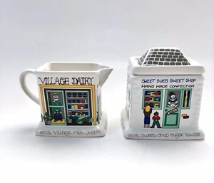 English Life Wade England Creamer Sugar W/Lid Barry Smith & Barbara Wootton A116 - Foto 1 di 7