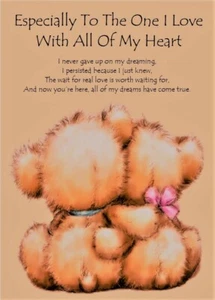 'To The One I Love' Large A4 Card Partner Wife Husband Girlfriend Romantic  - Picture 1 of 4
