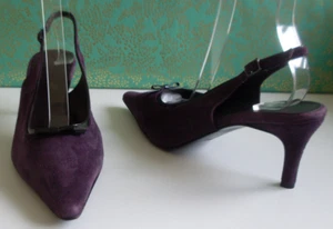 Boden Italian Suede Purple Pointed Toe Ankle Strap Heels Size EU 41 UK 7.5 New - Picture 1 of 15