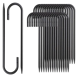 12" J Hook Rebar Ground Stakes 30 Pack Heavy Duty Galvanized - Picture 1 of 7