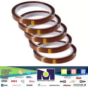 5 rolls Heat resistant tapes sublimation Press Transfer Thermal 6mm*30mt Tawny - Picture 1 of 9
