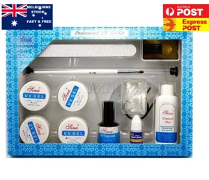 UV Builder Gel Nail Art Polish Full Kit /UV Gel Glue/UV Top Coat Manicure Set - Picture 1 of 4