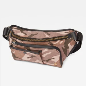 NWT G-Star Raw Stalt Dast Waistbag Taupe/Light Moss Camo Print Crossbody Zip Bag - Picture 1 of 6