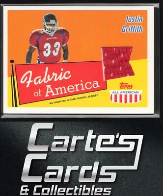 Justin Griffith 2003 Topps All American #FA-JGR Fabric of America Jersey Patch - Image 1 of 2