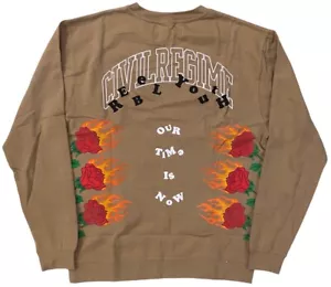 Régimen Civil Masculino (S.I.N.) Sudadera Burning Time Crewneck en arenisca - Imagen 1 de 2