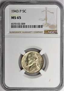 1945-S Jefferson Nickel NGC zertifiziert MS65 - Bild 1 von 2