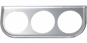 MOTOR METER RACING Universal 3 Hole Gauge Mounting Panel Chrome 52mm 2-1/16 inch - Picture 1 of 4