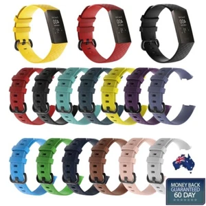 Fitbit Charge 3 Classic Silicone Replacement Band Watch Strap Diamond-Textured - Picture 1 of 24