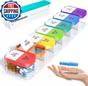 Extra Large Weekly Pill Organizer, XL Pill Box 7 Day Am Pm, Jumbo Medicine Organ - Picture 1 of 20