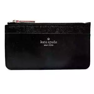 Kate Spade Tinsel Boxed Large Slim Card Holder in Black, K9256, New With Tags - Picture 1 of 9