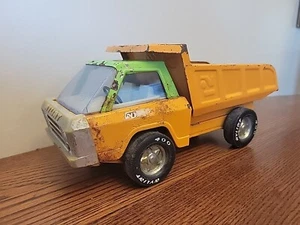 Nylint Dump Truck Vintage Orange Green Cab Pressed Steel Construction Toy 1970s - Picture 1 of 11