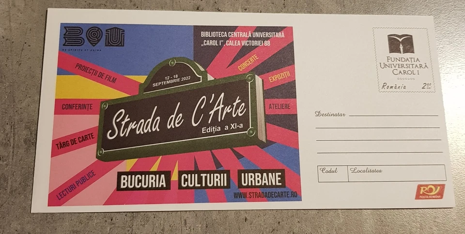 ROMÂNIA CAROL I UNIVERSITY FOUNDATION ENTIER POSTAL COVER STATIONERY Foto 1 de 1