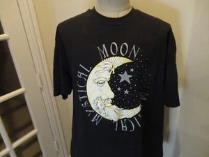 Vtg 90's Hanes Black Magical Mystical Moon Stars T-Shirt Adult 2XL Usa Nice RARE - Picture 1 of 10