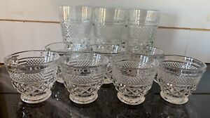 Vintage Anchor Hocking Wexford 6.5 " Drinking Glasses (3) & Tea Cups (7) GUC