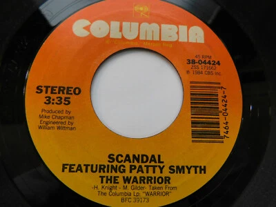 Scandal Featuring Patty Smyth – The Warrior 1984 7" Single 38-04424 - Image 1 of 4