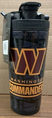 WASHINGTON COMMANDERS 26oz STAINLESS STEEL ICE SHAKER BOTTLE W/HANDLE WINCRAFT - Image 1 of 4