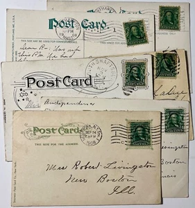 SCOTT # 300, POSTKARTEN LOT 9, 1 CENT FRANKLIN BRIEFMARKE VON 1903-09 - Bild 1 von 7