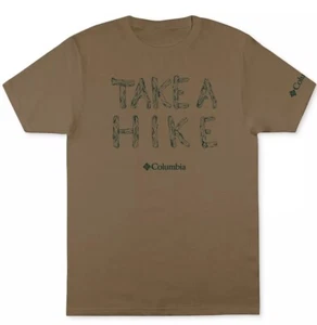 Columbia Outdoors “Take A Hike” Crew Neck Graphic T Shirt Tee Men’s Sz S NWT NEW - Picture 1 of 5