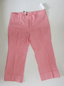 TAHARI, Pink, Size 6, Cuffed, 55% Linen, 42% Rayon, 3% Spandex, Capri Pants, NWT - Imagen 1 de 6