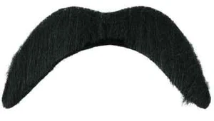 Mens 1980s Black Mexican Moustashe - Picture 1 of 1