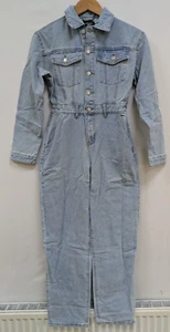 Boohoo Ladies Light Wash Boilersuit - Picture 1 of 3