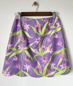 LILLY PULITZER Vintage Cotton Floral A Line Scalloped Hem Skirt. Size 4. - Picture 1 of 10