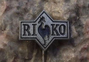 Antique Chicken Rooster Crowing Cockerel Riko Company Logo Pin Badge  - Picture 1 of 1