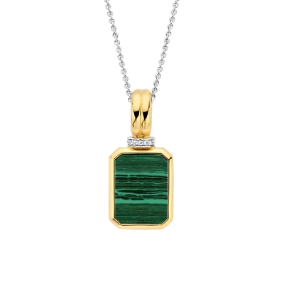Collana catenina e ciondolo argento malachite Ti Sento Milano 6810MA - Immagine 1 di 4