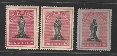 VIRGIN ISLANDS 1868 S.G.21, 21B WHITE & TONED PAPER MINT HINGED C.V. $480 - Image 1 of 2