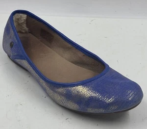 UGG Antora Lizard Flat Women's Shoes Sz 8 M Blue Leather Loafers Flat Comfort - Picture 1 of 10